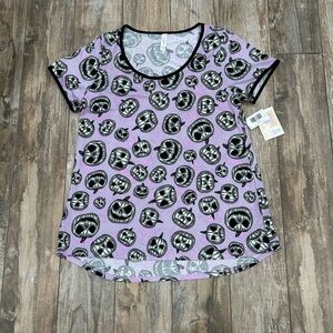 NEW Halloween Lularoe Classic T - Jack-o-Lanterns - Purple Black - women’s Large